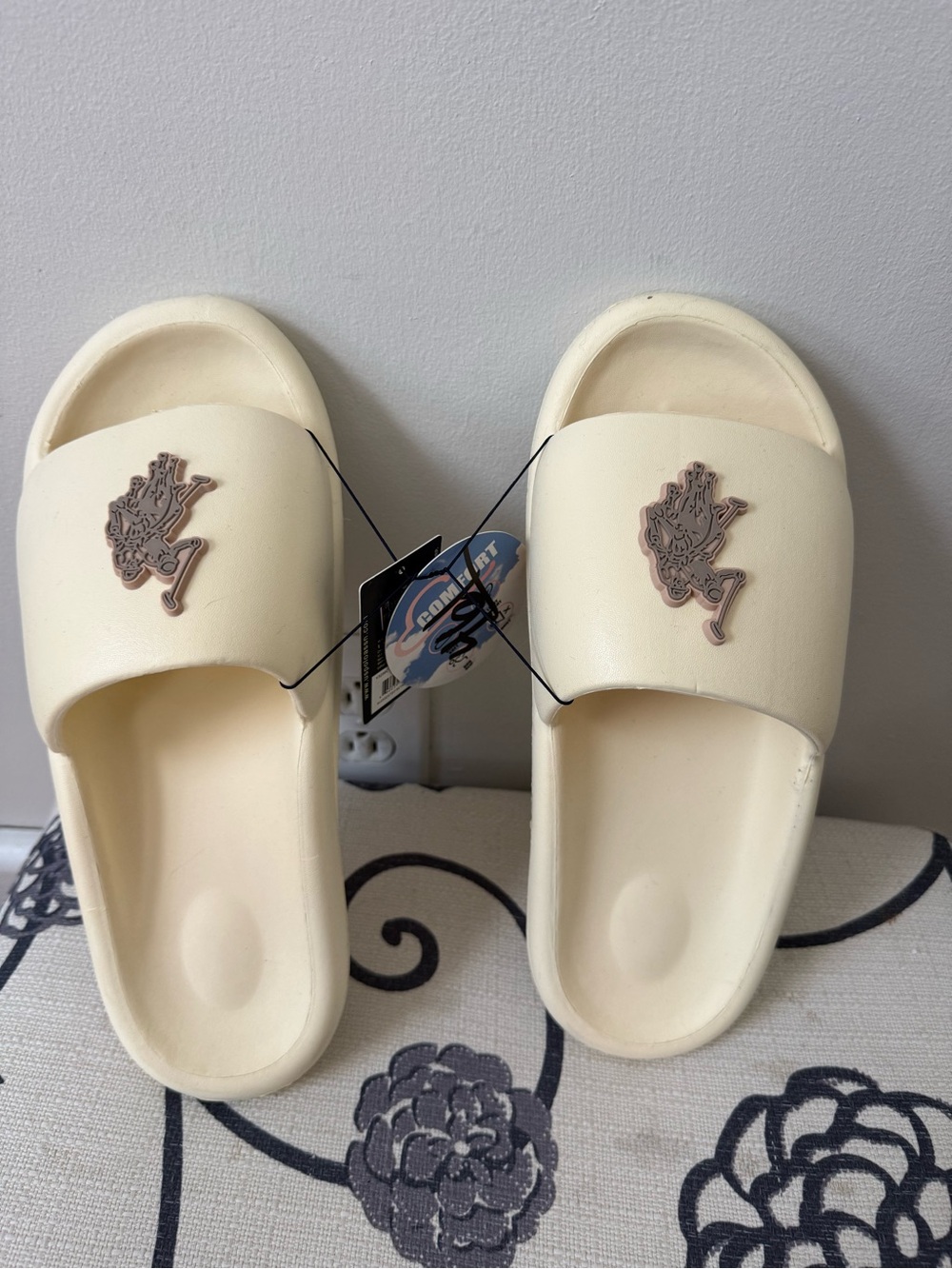 U.S. Polo Assn. Comfort Slide Sandals Beige Men’s US Size Medium 11-12 Slip-On